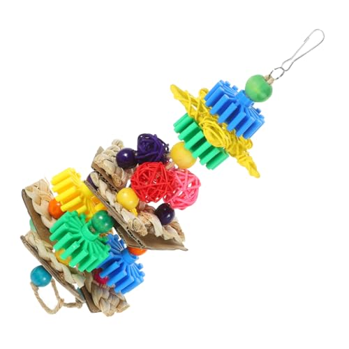 VILLFUL Holz Vogelspielzeug Für Papageien Hängendes Kauspielzeug Für Große Vögel Vogelkäfig-anhänger Mit Glockendesign Indoor-Spielzeug Für Papageien von VILLFUL