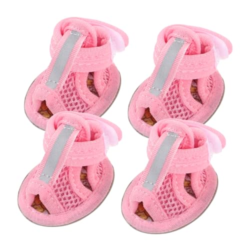 VILLFUL 4stücke Pack Sommer Atmungsaktive Hundeschuhe Mesh Sandalen Haustierschuhe Anti-rutsch-Sneakers Für Hund von VILLFUL