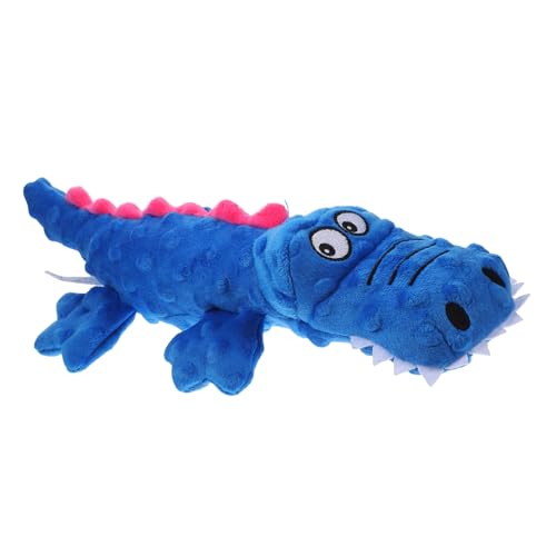 VILLFUL Squeaky Dog Toy Langlebiges Kauspielzeug für Welpen Plüsch Krokodil Blau für Zahnung und Spielspaß Quietschspielzeug für Mittelgroße bis Große Hunde Fördert Mentale Fähigkeiten von VILLFUL