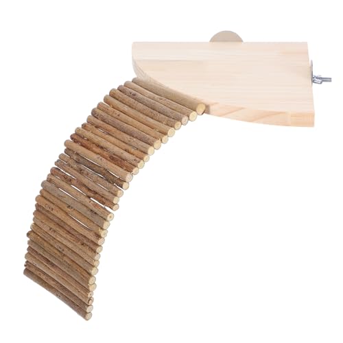 VILLFUL Hamsterplattform Aus Naturholz Mit Leiter Hamsterspielset Für Kleintiere Kauspielzeug Für Hamster Meerschweinchen Und Rennmäuse Tierkäfigplattform Für Klettern Und Erkunden von VILLFUL