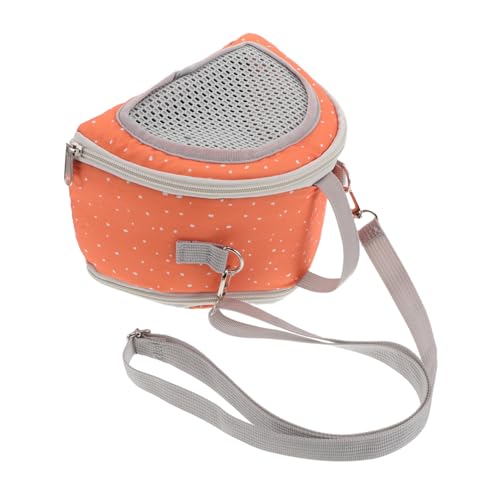VILLFUL Tragetasche für Kleine Haustiere Atmungsaktive Hamster Tragetasche Tragbar für Squirrel Chinchilla und Zuckerglider Reisetasche für Outdoor Aktivitäten Orangefarbenes Design von VILLFUL