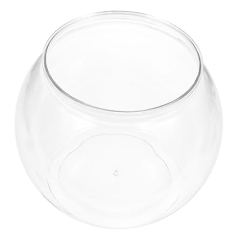 VILLFUL Transparenter Kunststoff Fischbehälter Runde Blumenvase Weitmundige Terrarium Schale für Schreibtischdekoration und Kleine Pflanzen Bruchfest und Elegant von VILLFUL