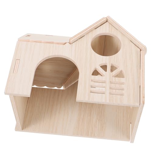 VILLFUL Ausweichhaus aus Holz für Hamster Meerschweinchen Versteck dekoratives Schlafhaus Kletterspielzeug und verschleißfest für Haustiere von VILLFUL