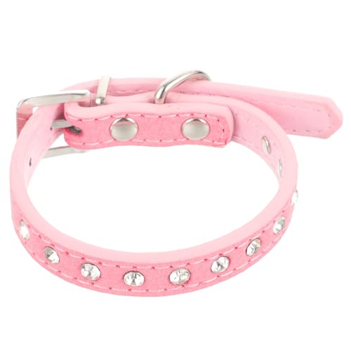 VILLFUL Verstellbares PU Hundehalsband mit Strass Komfortabel und Leicht Festliches Haustier für Kleine Hunde und Geeignet für Outdoor und Party Verstellbar Modisches von VILLFUL