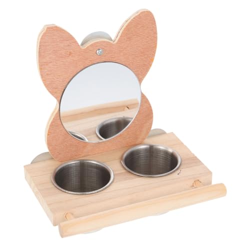 VILLFUL Vogel Futterspender mit Spiegel Vogelkäfig Zubehör Futter und Wassernapf Einfach zu Befestigen Platzsparend und Bequem für Papageien und Andere Vögel von VILLFUL