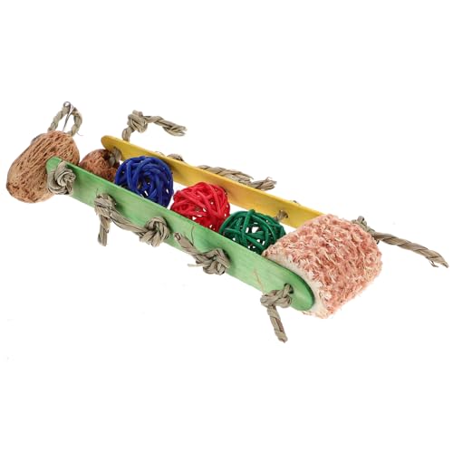 VILLFUL Vogel Kauspielzeug, Hängendes Sittichspielzeug, Vogel Papageienspielzeug, Sittichkäfig Zubehör, Lustiges Vogelspielzeug, Vogel Kauspielzeug, Papageienbedarf, Hölzernes von VILLFUL