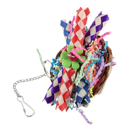 VILLFUL Spielzeug Für Papageien Mit Kauen Und Futtersuche Hängezubehör Aus Papier Und Holz Für Kleine Vögel Sittiche Und Nymphensittiche Zerkleinerungsaktivität Für Vogelkäfig von VILLFUL
