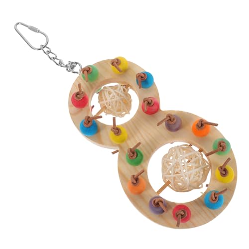 VILLFUL Parrot Chewing Toy Aus Rattan Und Holzperlen Hängendes Vogelspielzeug Für Käfige Interaktives Spielzeug Für Kleine Vögel Sichere Und Langlebige Vogelzubehör von VILLFUL