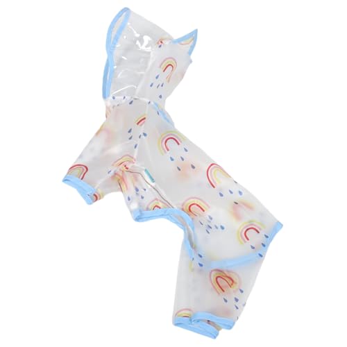VILLFUL Wasserdichter Hunderegenmantel mit Kapuze Transparenter Modischer Schutz für Kleine und Mittelgroße Hunde Sicherer Sitz durch Druckknöpfe für Outdoor-aktivitäten und Regnerische von VILLFUL