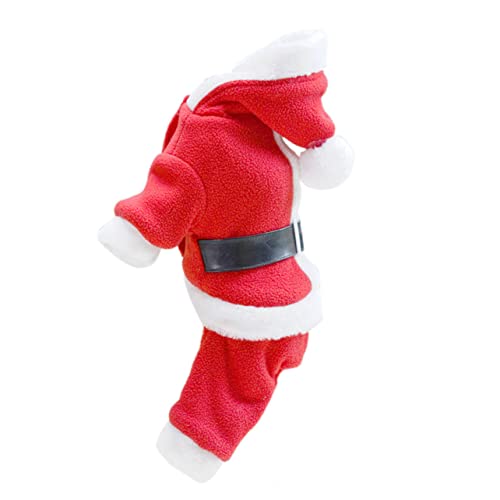 VILLFUL Winterkleidung hundekostüm Weihnachten warm Haustier-Weihnachtsmann-Anzug Hunde-Sankt-Hoodies Kleider atmungsaktives Partykostüm Hundebekleidung Corgi Weste rot von VILLFUL