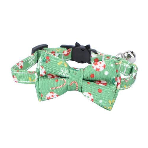 VILLFUL Weihnachts Katzen Halsband Party Cosplay Haustier-Krawatte Katzenpflege Kleidung Glockenhalsband für Haustier Verstellbares Haustierhalsband Weihnachten Katzenkreis Tuch von VILLFUL