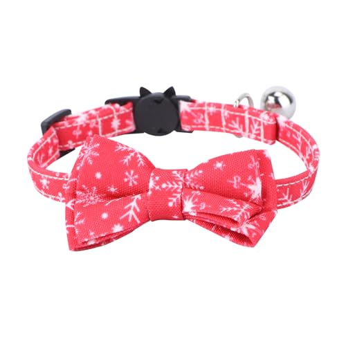 VILLFUL Verstellbares Haustierhalsband weihnachtliches Katzenglockenhalsband atmungsaktiver Stoff für Katzen von VILLFUL