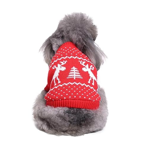VILLFUL Halloween Haustiermode Kleidung Weihnachtspullover Haustier Hund Mantel Elch rot von VILLFUL