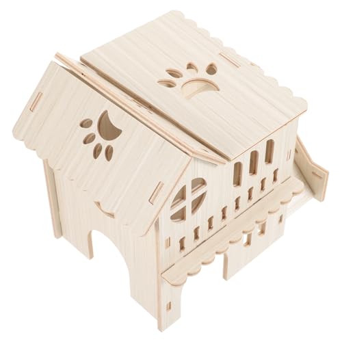 VILLFUL Holzhaus Für Hamster Und Kleine Haustiere Robustes Hamsterversteck Aus Holz Als Käfigzubehör Und Unterschlupf Für Zwerghamster Und Igel VILLFUL Holzhaus Für Hamster Und Kleine Haustiere Robustes Hamsterversteck Aus Holz Als Käfigzubehör Und Unterschlupf Für Zwerghamster Und Igel von VILLFUL
