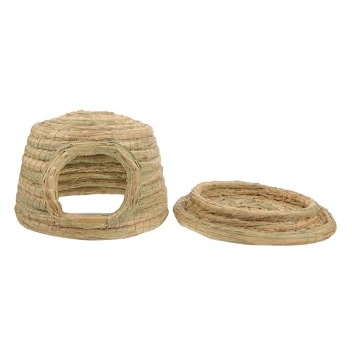 VILLFUL Kaninchenbett Grasnest Gewebtes Haus Für Kaninchen Hasenbett Kaninchen-grashaus Häschenhaus Aus Gras Kaninchenspielzeug Für Haustiere von VILLFUL