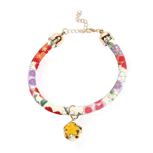 VILLFUL Verstellbares Hundehalsband Mit Glocke Und Blumenmuster Haustierhalsband Mit Ring Zum Aufhängen Passend Für Katzen Und Kleine Hunde VILLFUL Verstellbares Hundehalsband Mit Glocke Und Blumenmuster Haustierhalsband Mit Ring Zum Aufhängen Passend Für Katzen Und Kleine Hunde von VILLFUL