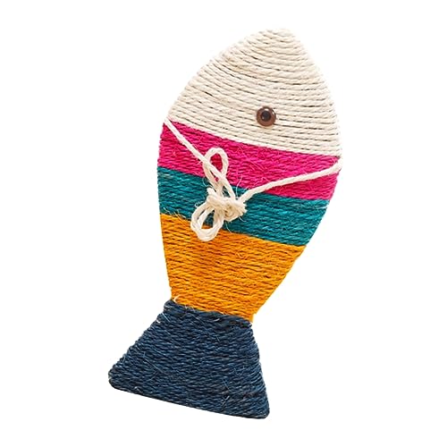 VILLFUL Kratzbrett Katze in Fischform Kratzunterlage Sisal Spielzeug Für Kätzchen Befestigung An Möbel Langlebiges Katzenzubehör von VILLFUL