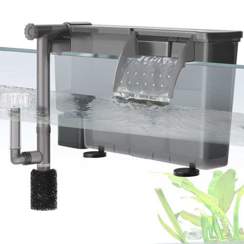 VILLNO 5W/7W Aquariumfilter zum Aufhängen mit Filtermedium, externer Aquariumfilter (7W) von VILLNO