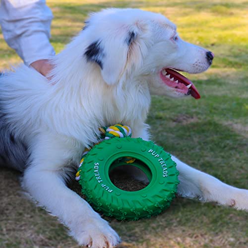 Naturkautschuk-Reifen für Hundespielzeug, multifunktionale Zahnreinigung und Zahnfleischmassage, Kauer für große und mittelgroße kleine Hunde, Spielzeug für aggressive Kauer (Reifen) von VIMIGOO