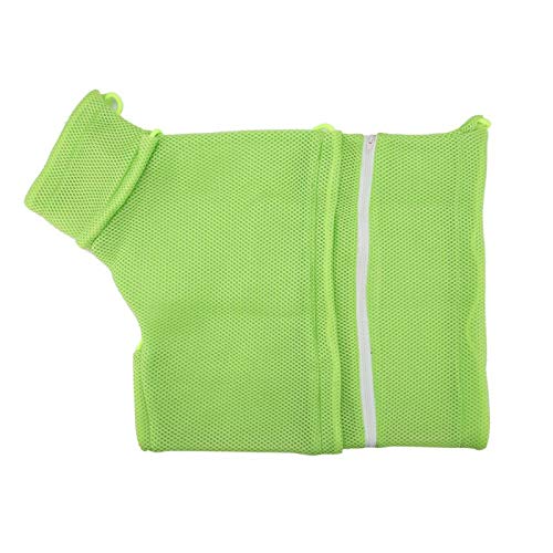 VINGVO Dreischichtige Tasche ， Kratzfeste Netzbeutel, Polyester-Reißverschluss-Design Pflegetasche Rückhaltetasche für Katzen Tiere Haustiere Hunde(Green) von VINGVO
