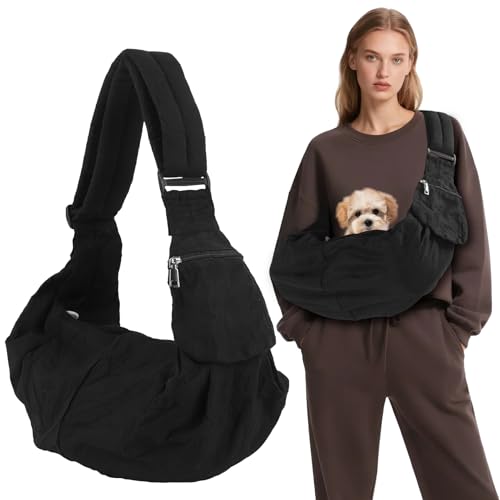 Haustier-Katzen-Wickel-Tragetasche, großes Fassungsvermögen, Hunde-Kuschelgeschirr mit verstellbarem Gurt, tragbare Welpenwickel, Stubenwagen, Schultertasche, Rucksack für Reisen, Tragen im Freien Haustier-Katzen-Wickel-Tragetasche, großes Fassungsvermögen, Hunde-Kuschelgeschirr mit verstellbarem Gurt, tragbare Welpenwickel, Stubenwagen, Schultertasche, Rucksack für Reisen, Tragen im Freien von VINGVO