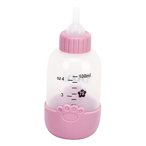 Haustier-Milchflasche, Pfotenmuster, Haustier-Milchflasche, Universal, transparent, Hundewaage (Rosa) von VINGVO