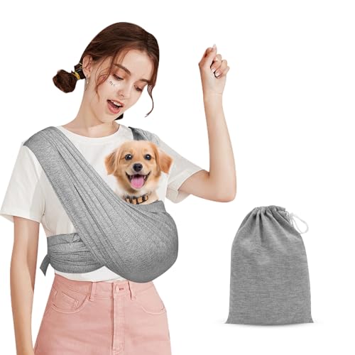 Hundetragetuch für kleine Hunde, Anti-Angst-Katzen-Welpen-Schlinge, Wickeltrage Brust, verstellbare Hunde-Geldbörsen-Tasche, freihändiger Haustierhalter für kleine Haustier-Reisen oder den täglichen von VINGVO