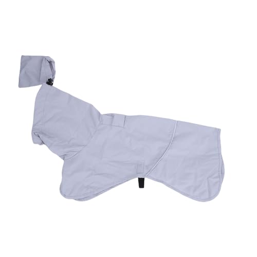 Regenjacke Hund, Verstellbare Hunderegenmantel Wasserdicht Mit Reflektoren, Leinenloch, Elastische Riemen, Hunde Regenjacke Für Klein Mittelgroße Große Hunde Mit Aufbewahrungstasche (Grau, 3XL) von VINGVO