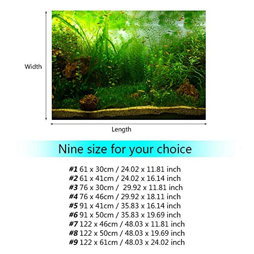 VINGVO Aquarium Hintergrund Poster, selbstklebendes Dekor Papier verdickt wasserdichtes Aquarium Dekor Papier, Wasser Gras Stil(76 * 46cm) von VINGVO