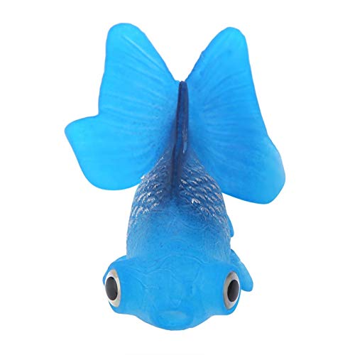 VINGVO Silikon Kleiner Fisch, Fisch Ornament Fischdekoration, 1 Stück für Fischaquarium(Blue Goldfish No. 4) von VINGVO