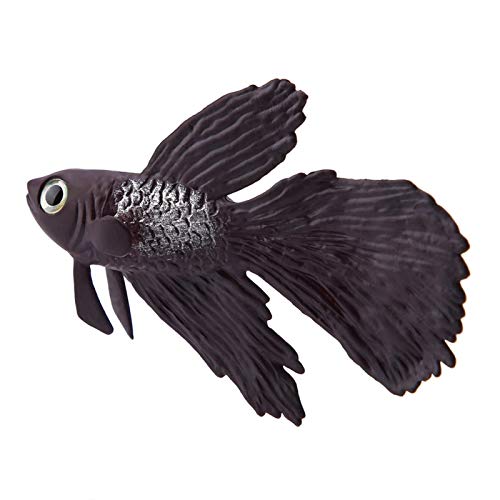VINGVO Silikon Kleiner Fisch, Fisch Ornament Fischdekoration, 1 Stück für Fischaquarium(No. 2 Brown Betta) von VINGVO
