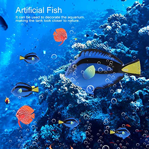VINGVO Simulation Fisch, Tropische gefälschte Fische Lustige künstliche absorbieren Licht im Dunkeln Aquarium Dekoration Silikon Fisch Dekoration, für Aquarienfische(Blue Hanging) von VINGVO