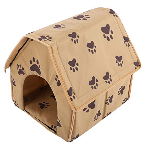 VINGVO Small Footprint Pet Bed Zelt, Pet House Faltbett, Faltbares abnehmbares waschbares Hundebett für Pet House Puppy Cat House(Brown) von VINGVO