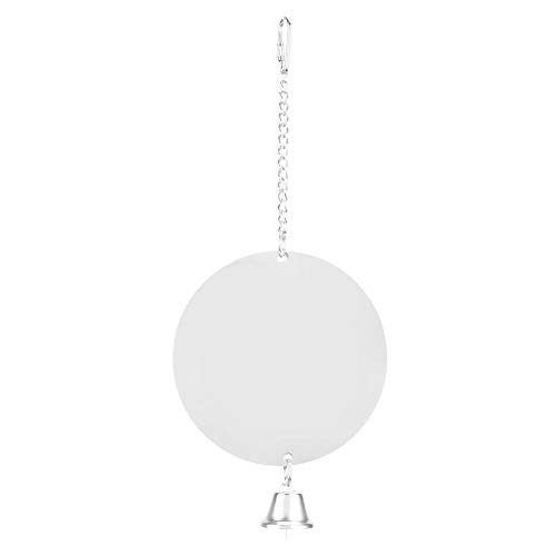 Vogelkäfig Spielzeug Vogel Spiegel, Edelstahl Vogel Spiegel Spielzeug mit Glocke Schaukel Hängender Ring für Sittich Nymphensittiche Sittiche Sittich von VINGVO