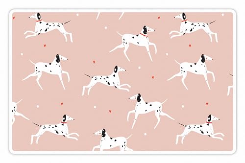 VINILIKO, wasserdichte Matte für Futternapf für Haustiere, Dalmatiner, Rosa, 48 x 75 cm von VINILIKO