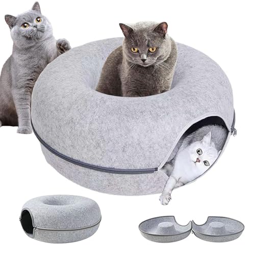 Katzenhöhle Katzentunnel 60cm Durchmesser 28cm hoch, VINSOC aus Filz Katzenbett multifunktionalle Katzensofa gemütliches Katzenspielzeug für endlosen Spaß Katzenkorb Katzenkissen, Hellgrau … Katzenhöhle Katzentunnel 60cm Durchmesser 28cm hoch, VINSOC aus Filz Katzenbett multifunktionalle Katzensofa gemütliches Katzenspielzeug für endlosen Spaß Katzenkorb Katzenkissen, Hellgrau … von VINSOC