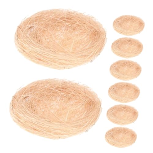 VINTORKY 8 Stücke Vogel Nest Ornament Sittich Nest Handwerk Für Natürliche Material Ostern Nest Zubehör von VINTORKY