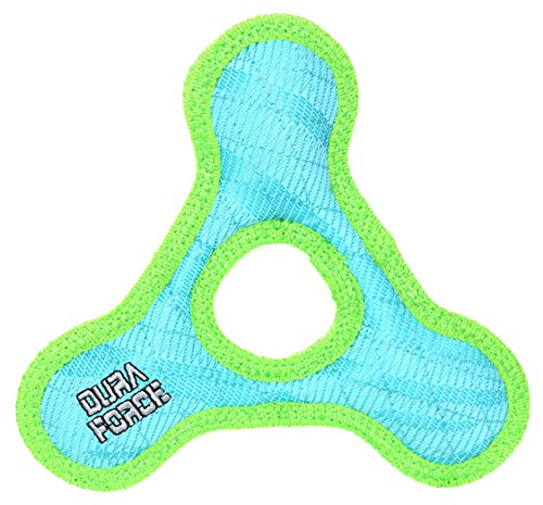 VIP55 DURAFORCE Junior Triangle Ring Tiger Hundespielzeug, blau/grün von VIP55