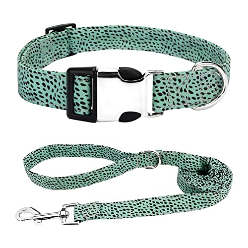 VIPAVA Rollleinen für Hunde Dog Collar and Leash Set, Soft Adjustable Dog Collar with Safety Buckle, Pet Collar for Small Medium Large Dogs and Cats 4 Size von VIPAVA
