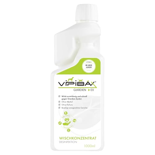 ViPiBaX Giardien Ex Wischkonzentrat 1000ml - das Hygiene-Konzentrat für Haustiere zur Desinfektion von Fußböden von ViPiBaX viren pilze bakterien ex