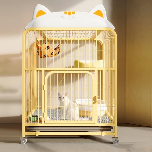 Katzenbox im Freien, Catio großer Katzenkäfig, Katzenvilla mit Dachhängemattenplattformen, Haustierhütten, Laufstall für 1–3 Katzen im Garten (Size : 30.7x21.6x47.6in) von VIQUTRG