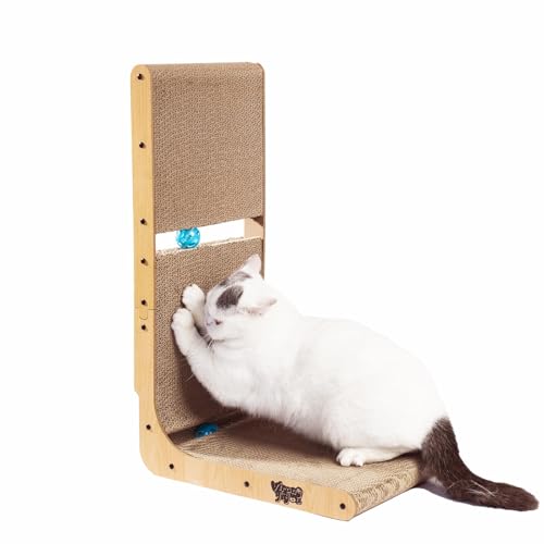 Katzenkratzbaum mit 2 Katzenball Spielzeug Track Scratchers für Indoor Katzen Kratzbrett Karton L-förmige Kratzunterlage für Katzen als Betten & Möbel Katzenkratzbaum mit 2 Katzenball Spielzeug Track Scratchers für Indoor Katzen Kratzbrett Karton L-förmige Kratzunterlage für Katzen als Betten & Möbel von VIRAAGYIYOU