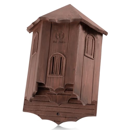 VIREESR Fledermaushäuser aus Holz für den Außenbereich, große Dreikammer-Box, perfekt entworfen, um Fledermäuse anzulocken, langlebig und einfach aufzuhängen (Fledermaushaus, rot) von VIREESR