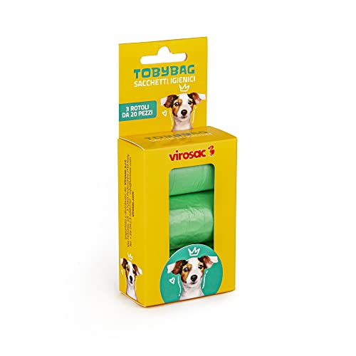 Virosac - Tobybag - Hygienebeutel ideal für die Sammlung von Hundekots. 60 Beutel 22x32 cm von VIROSAC