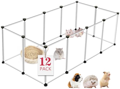VISCOO 12 transparente Laufställe für kleine Tiere, 121,9 x 61 x 40,6 cm, tragbares Haustier-Laufstall, Kunststoffgehäuse, Welpenlaufstall für drinnen und draußen, Haustierzaun für Meerschweinchen, VISCOO 12 transparente Laufställe für kleine Tiere, 121,9 x 61 x 40,6 cm, tragbares Haustier-Laufstall, Kunststoffgehäuse, Welpenlaufstall für drinnen und draußen, Haustierzaun für Meerschweinchen, von VISCOO
