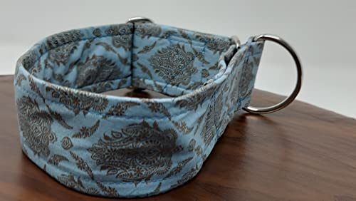 Windhundhalsband,Martingale fürSaluki,Whippet,Italian Greyhound, Lurcher und Windhund oder Greyhound (Br. 5cm/36/39 cm 11,8/15,3 Zoll, Orient Blau) von VITASIMPLEX