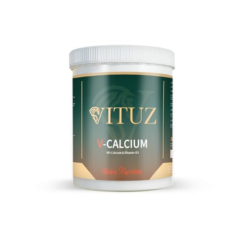 VITUZ V-Calcium - Premium Calcium Ergänzung für Starke Knochen für Pferden | mit Calcium Vitamin D3, Vitamin K3, Vitamin C und Cholin - 1Kg von VITUZ