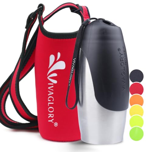 VIVAGLORY 750 ml Edelstahl Trinkflasche für Hunde & Neopren Flaschenträger Kombination, Hundetrinkflasche und Wasserflaschenhalter, Ideal für Wandern, Reisen mit Haustieren VIVAGLORY 750 ml Edelstahl Trinkflasche für Hunde & Neopren Flaschenträger Kombination, Hundetrinkflasche und Wasserflaschenhalter, Ideal für Wandern, Reisen mit Haustieren von VIVAGLORY