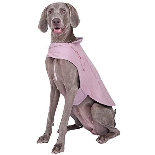 VIVAGLORY Cozywrap Wintermantel Hund, Hundepullover Fleece mit Klettverschluss & Geschirr Öffnung, Hundemantel, Reflektierend & Verstellbar Fleece Softshell, XL, Rosa von VIVAGLORY