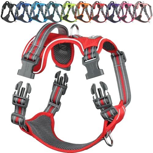VIVAGLORY Easewalk Hundegeschirr Hunde Geschirr für Aktivitäten Training Spazierengehen, Anti Zug Ausbruchsicher Reflektierend Atmungsaktiv Weich erstickungsfreie Strapazierfähigem Griff, XL, Rot VIVAGLORY Easewalk Hundegeschirr Hunde Geschirr für Aktivitäten Training Spazierengehen, Anti Zug Ausbruchsicher Reflektierend Atmungsaktiv Weich erstickungsfreie Strapazierfähigem Griff, XL, Rot von VIVAGLORY